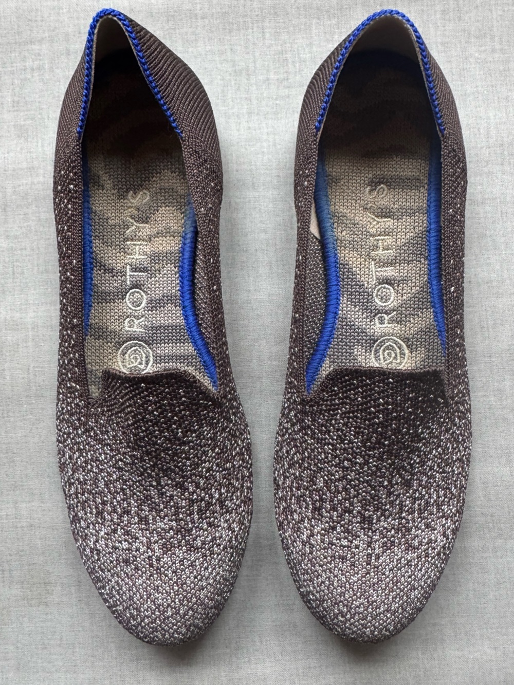 Rothy’s Metallic Knit Loafer Flats Size 6
